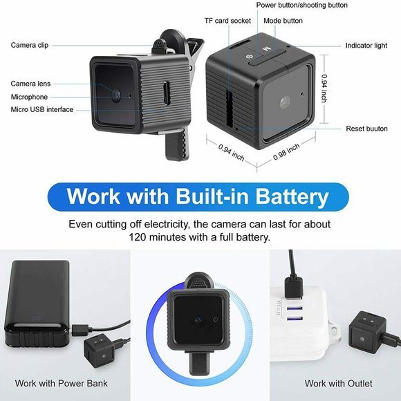 Spy Camera Mini Hidden Camera YEEHAO HD 1080P with Audio Motion Detection IR Nig - Picture 2 of 8